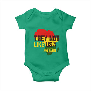They Not Like Us Juneteenth 1865 Baby Onesie Afrocentric Africa Map Black Pride TS02 Irish Green Print Your Wear