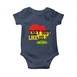 They Not Like Us Juneteenth 1865 Baby Onesie Afrocentric Africa Map Black Pride TS02 Navy Print Your Wear