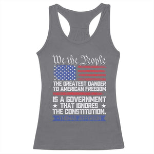 Thomas Jefferson Racerback Tank Top The Greatest Danger To Freedom Patriotic USA Flag TS10 Charcoal Print Your Wear