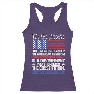 Thomas Jefferson Racerback Tank Top The Greatest Danger To Freedom Patriotic USA Flag TS10 Purple Print Your Wear