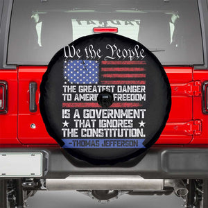 Thomas Jefferson Spare Tire Cover The Greatest Danger To Freedom Patriotic USA Flag TS10 Black Print Your Wear