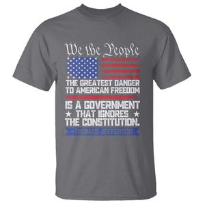 Thomas Jefferson T Shirt The Greatest Danger To Freedom Patriotic USA Flag TS10 Charcoal Print Your Wear