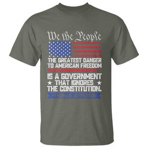 Thomas Jefferson T Shirt The Greatest Danger To Freedom Patriotic USA Flag TS10 Military Green Print Your Wear