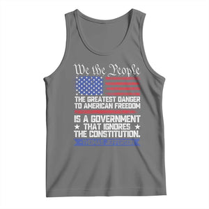 Thomas Jefferson Tank Top The Greatest Danger To Freedom Patriotic USA Flag TS10 Black Heather Print Your Wear
