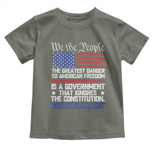Thomas Jefferson Toddler T Shirt The Greatest Danger To Freedom Patriotic USA Flag TS10 Military Green Print Your Wear