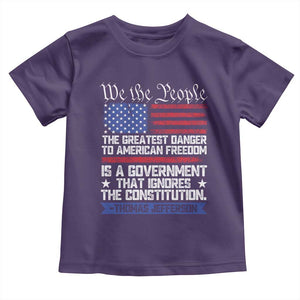 Thomas Jefferson Toddler T Shirt The Greatest Danger To Freedom Patriotic USA Flag TS10 Purple Print Your Wear