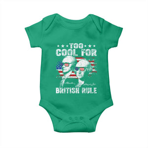 Too Cool For British Rule Baby Onesie USA American Flag 4th of July TS10 Irish Green Print Your Wear
