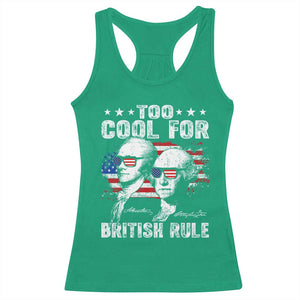 Too Cool For British Rule Racerback Tank Top USA American Flag 4th of July TS10 Irish Green Print Your Wear