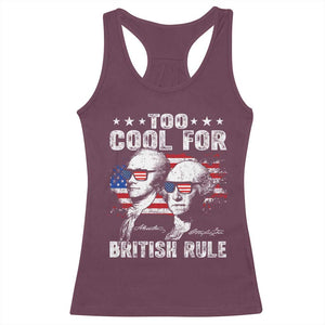Too Cool For British Rule Racerback Tank Top USA American Flag 4th of July TS10 Maroon Print Your Wear