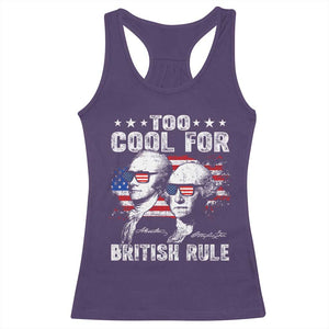 Too Cool For British Rule Racerback Tank Top USA American Flag 4th of July TS10 Purple Print Your Wear