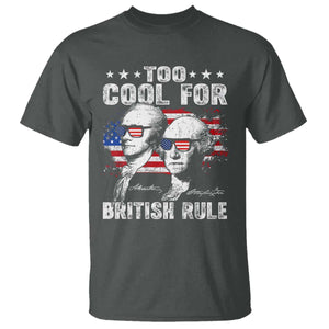 Too Cool For British Rule T Shirt USA American Flag 4th of July TS10 Dark Heather Print Your Wear