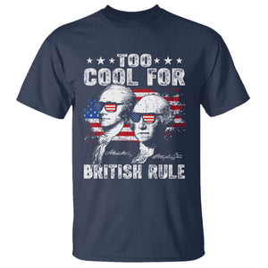 Too Cool For British Rule T Shirt USA American Flag 4th of July TS10 Navy Print Your Wear
