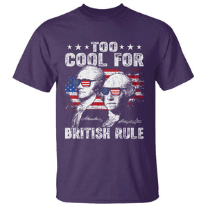 Too Cool For British Rule T Shirt USA American Flag 4th of July TS10 Purple Print Your Wear