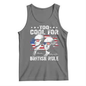 Too Cool For British Rule Tank Top USA American Flag 4th of July TS10 Black Heather Print Your Wear