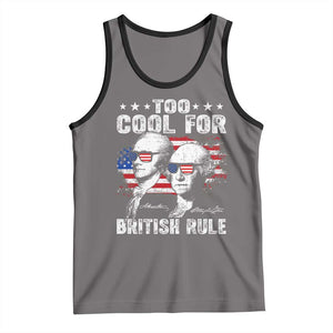 Too Cool For British Rule Tank Top USA American Flag 4th of July TS10 Deep Heather Black Print Your Wear