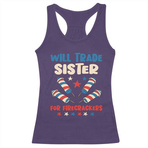 Trade Sister For Firecrackers Racerback Tank Top Funny Boys 4th Of July Kids Patriotic TS10 Purple Print Your Wear