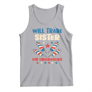 Trade Sister For Firecrackers Tank Top Funny Boys 4th Of July Kids Patriotic TS10 Athletic Heather Print Your Wear
