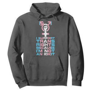 Trans Ally Hoodie Transgender Pride Flag Support TS10 Dark Heather Print Your Wear