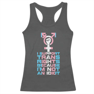 Trans Ally Racerback Tank Top Transgender Pride Flag Support TS10 Dark Heather Print Your Wear