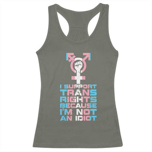 Trans Ally Racerback Tank Top Transgender Pride Flag Support TS10 Military Green Print Your Wear