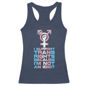 Trans Ally Racerback Tank Top Transgender Pride Flag Support TS10 Navy Print Your Wear