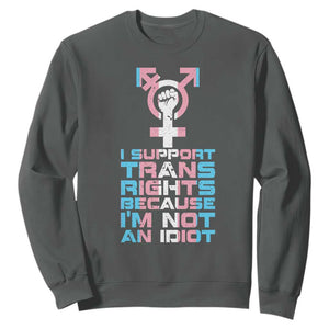 Trans Ally Sweatshirt Transgender Pride Flag Support TS10 Dark Heather Print Your Wear