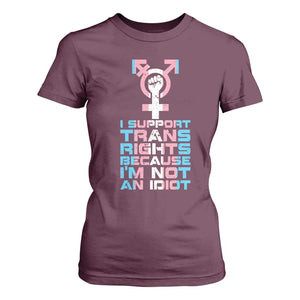 Trans Ally T Shirt For Women Transgender Pride Flag Support TS10 Maroon Print Your Wear