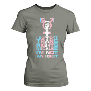 Trans Ally T Shirt For Women Transgender Pride Flag Support TS10 Military Green Print Your Wear