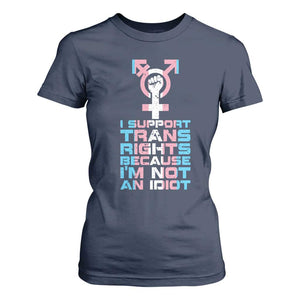 Trans Ally T Shirt For Women Transgender Pride Flag Support TS10 Navy Print Your Wear