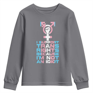 Trans Ally Youth Sweatshirt Transgender Pride Flag Support TS10 Charcoal Print Your Wear