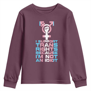 Trans Ally Youth Sweatshirt Transgender Pride Flag Support TS10 Maroon Print Your Wear