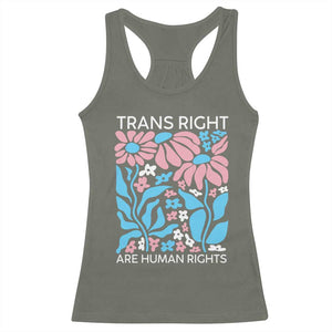 Trans Rights Racerback Tank Top Protect Trans Social Justice LGBT TS10 Military Green Print Your Wear