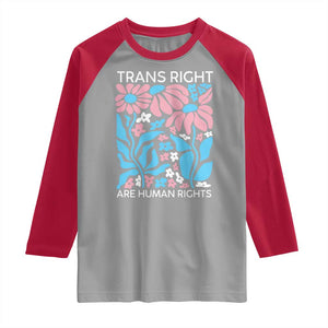 Trans Rights Raglan Shirt Protect Trans Social Justice LGBT TS10 Sport Gray Red Print Your Wear