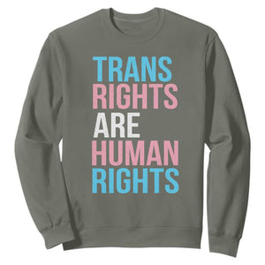 Trans Rights Sweatshirt Human Rights Transgender Pride Gender Equality TS10 Military Green Print Your Wear