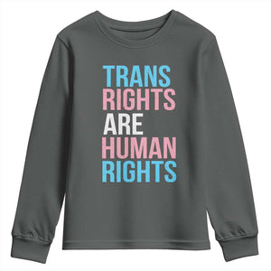Trans Rights Youth Sweatshirt Human Rights Transgender Pride Gender Equality TS10 Dark Heather Print Your Wear