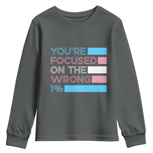 Trans Rights Youth Sweatshirt Transgender LGBTQ Queer Pride Ally Social Justice TS10 Dark Heather Print Your Wear