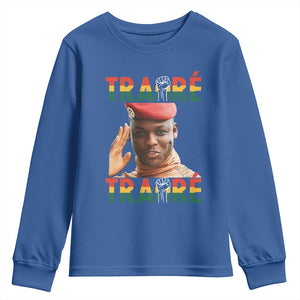 Traoré 2025 Youth Sweatshirt African President Burkina Faso TS02 Royal Blue Print Your Wear