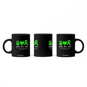 Traumatic Brain Injury Awareness Coffee Mug Peace Love Cure TBI Warrior TS02 Print Your Wear