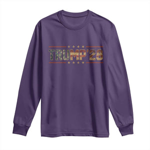 Trump 2028 Long Sleeve Shirt Vote Trump Vintage America US Flag TS11 Purple Print Your Wear