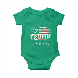 Trump 2028 President Baby Onesie Vintage American Flag Election Campaign TS11 Irish Green Print Your Wear