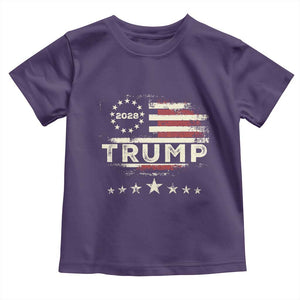 Trump 2028 President Toddler T Shirt Vintage American Flag Election Campaign TS11 Purple Print Your Wear