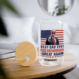Trump Best Dad Ever Glass Can Funny Father's Day Make Fatherhood Great Again USA Flag TS02 Print Your Wear