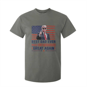 Trump Best Dad Ever T Shirt For Kid Funny Father's Day Make Fatherhood Great Again USA Flag TS02 Military Green Print Your Wear