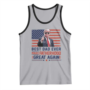 Trump Best Dad Ever Tank Top Funny Father's Day Make Fatherhood Great Again USA Flag TS02 Athletic Heather Black Print Your Wear
