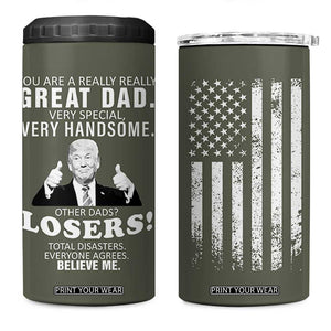 Trump Dad 4 in 1 Can Cooler Tumbler Papa Grandpa Stepdad Fathers Day Gift American Flag TB10 One Size: 16 oz Army Green Print Your Wear