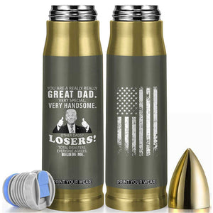 Trump Dad Bullet Tumbler Papa Grandpa Stepdad Fathers Day Gift American Flag TB10 Army Green Print Your Wear