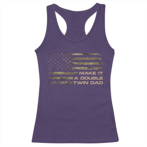 Twin Dad Racerback Tank Top Make It A Double Funny Fathers Day Camo American Flag TS10 Purple Print Your Wear