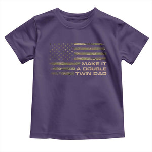 Twin Dad Toddler T Shirt Make It A Double Funny Fathers Day Camo American Flag TS10 Purple Print Your Wear