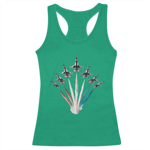 US Airplane Fighter Jet American Flag 4th Of July Racerback Tank Top TS11 Irish Green Print Your Wear