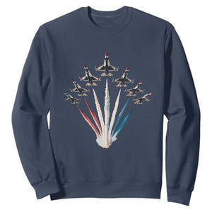 US Airplane Fighter Jet American Flag 4th Of July Sweatshirt TS11 Navy Print Your Wear